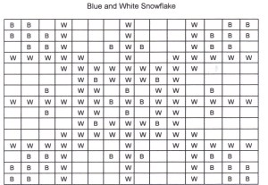 blue and white snowflake pattern